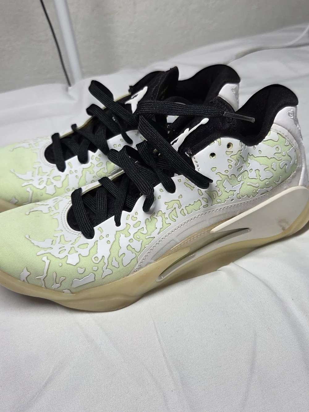 Jordan Women's Sneakers in Black and Light Green